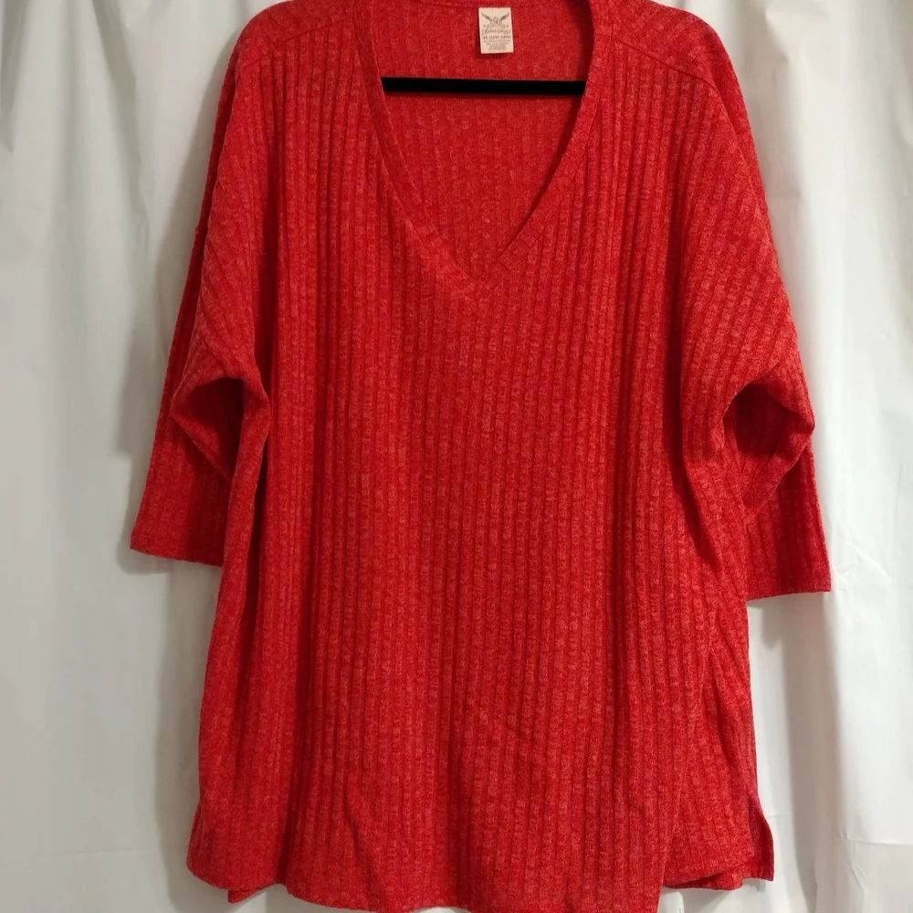 Faded Glory Women's Vibrant Red V-Neck Tunic - Picture 1 of 4